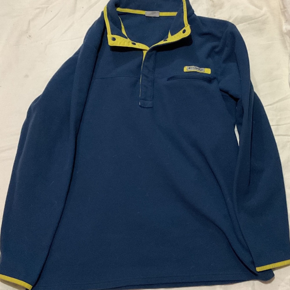 Men's Columbia PFG quarter button fleece pullover size large
